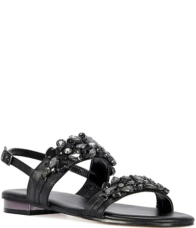 Azalea Wang Moselle Jeweled Slingback Sandals