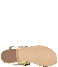 Azalea Wang Moselle Metallic Multi Jeweled Slingback Sandals