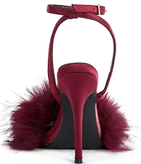 Azalea Wang Nadia Faux Fur Ankle Strap Dress Sandals