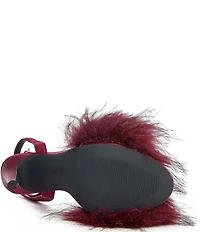 Azalea Wang Nadia Faux Fur Ankle Strap Dress Sandals