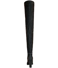 Azalea Wang Nanette Denim Slouchy Thigh High Boots