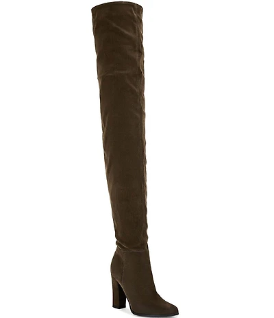 Azalea Wang Nanette Faux Suede Slouchy Thigh High Boots