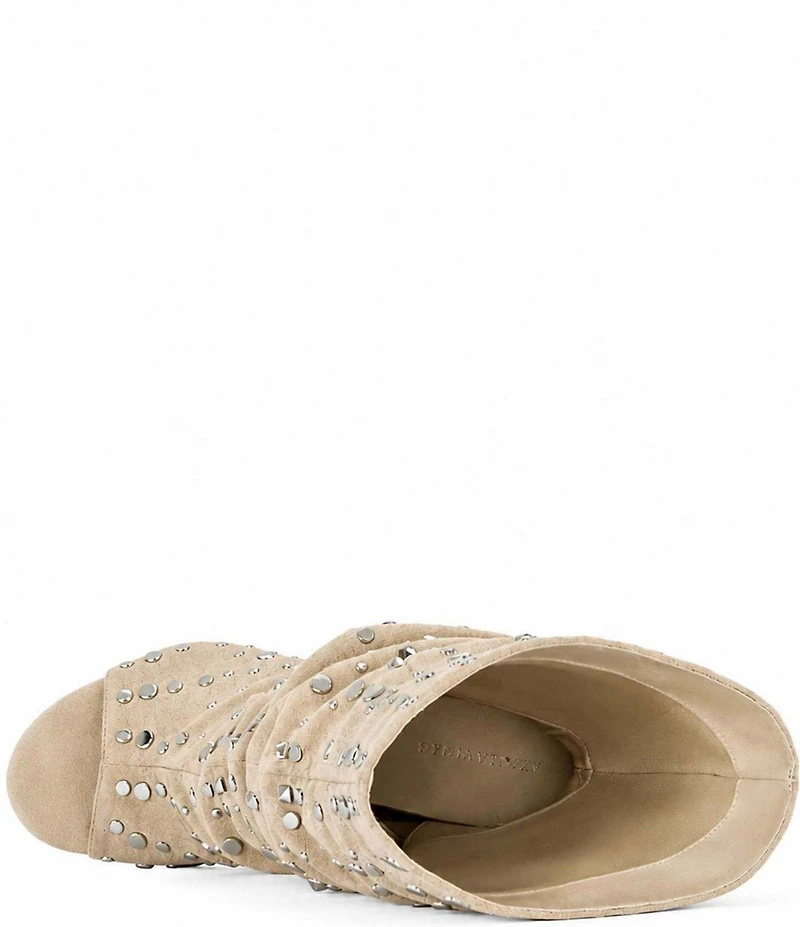 Azalea Wang Naomani Studded Peep Toe Wedge Boots