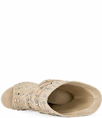 Azalea Wang Naomani Studded Peep Toe Wedge Boots