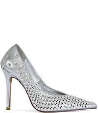 Azalea Wang Naos Metallic Rhinestone Cut Out Dress Pumps