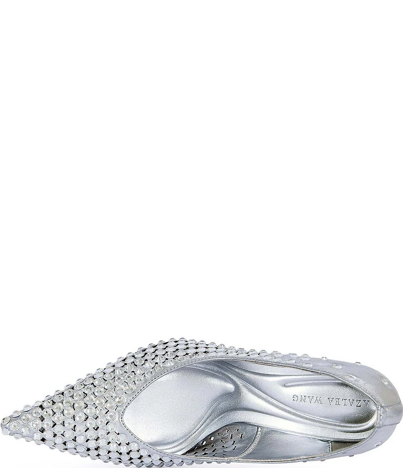 Azalea Wang Naos Metallic Rhinestone Cut Out Dress Pumps