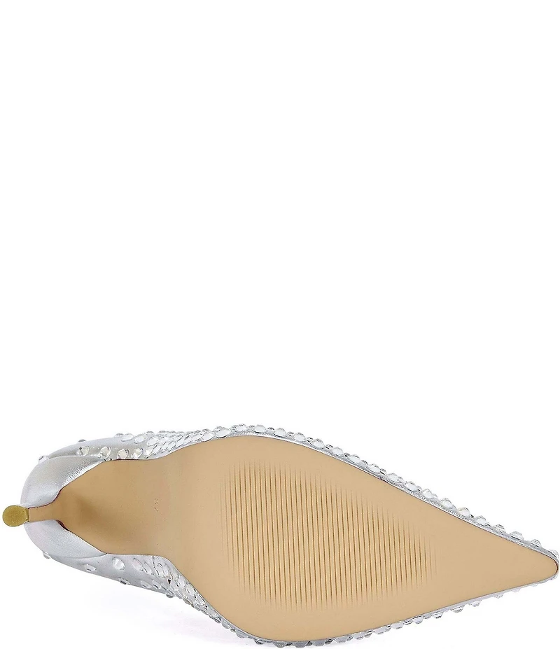 Azalea Wang Naos Metallic Rhinestone Cut Out Dress Pumps