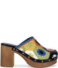 Azalea Wang Naoto Floral Crochet Studded Platform Clogs