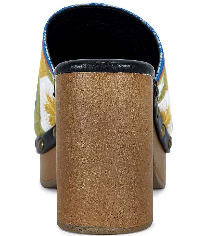 Azalea Wang Naoto Floral Crochet Studded Platform Clogs