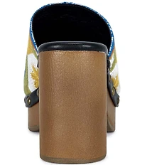 Azalea Wang Naoto Floral Crochet Studded Platform Clogs