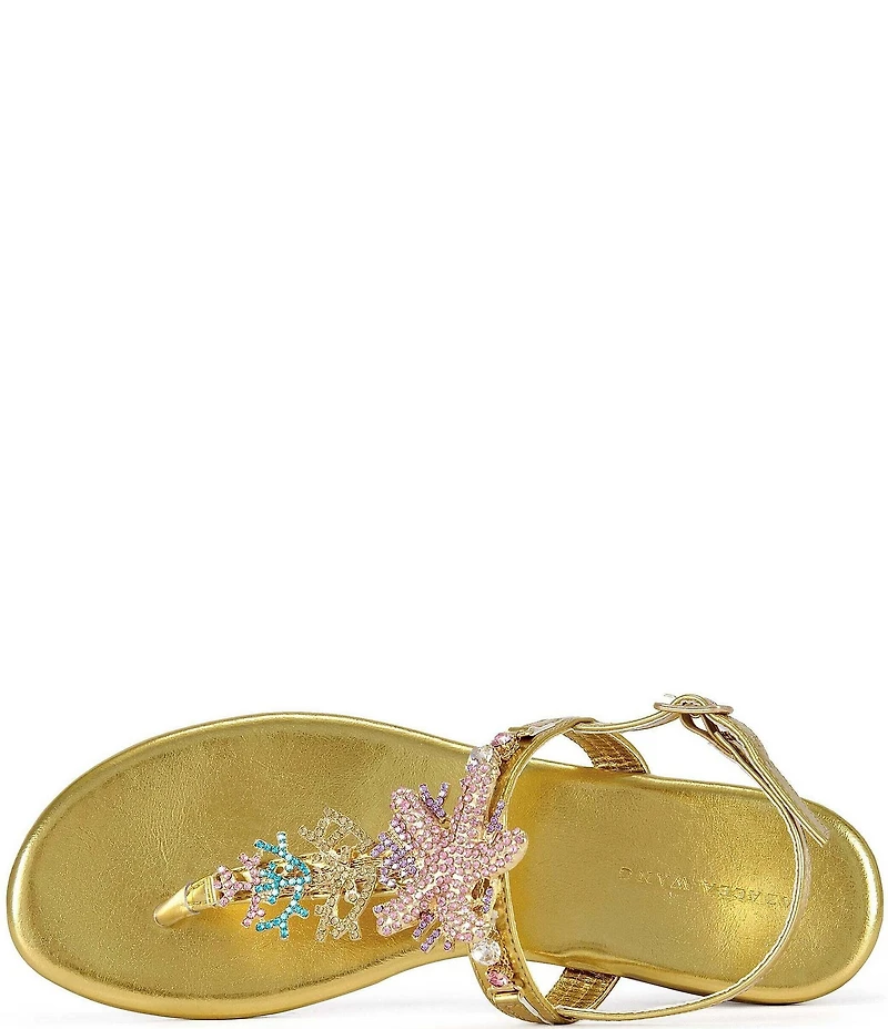 Azalea Wang Nautia Metallic Jeweled Thong Sandals