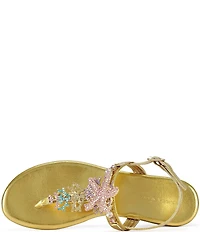 Azalea Wang Nautia Metallic Jeweled Thong Sandals