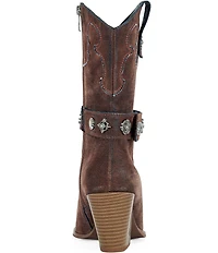 Azalea Wang Neith Concho Strap Western Booties