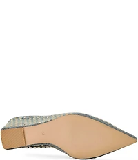 Azalea Wang Neiza Denim Studded Pointed Toe Wedge Mules