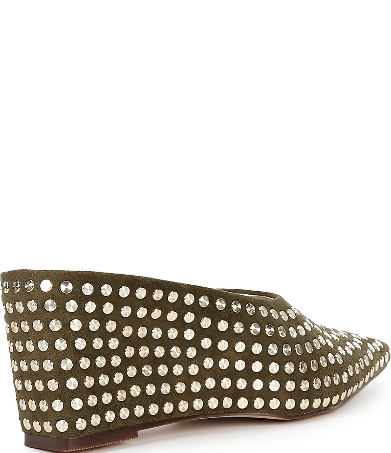 Azalea Wang Neiza Studded Pointed Toe Wedge Mules