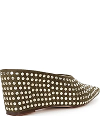 Azalea Wang Neiza Studded Pointed Toe Wedge Mules