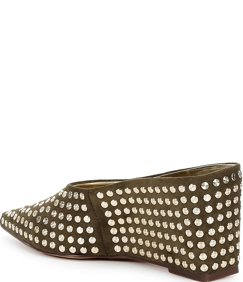 Azalea Wang Neiza Studded Pointed Toe Wedge Mules