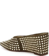 Azalea Wang Neiza Studded Pointed Toe Wedge Mules