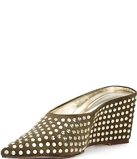 Azalea Wang Neiza Studded Pointed Toe Wedge Mules