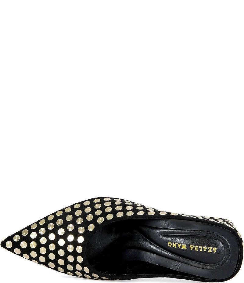 Azalea Wang Neiza Studded Pointed Toe Wedge Mules