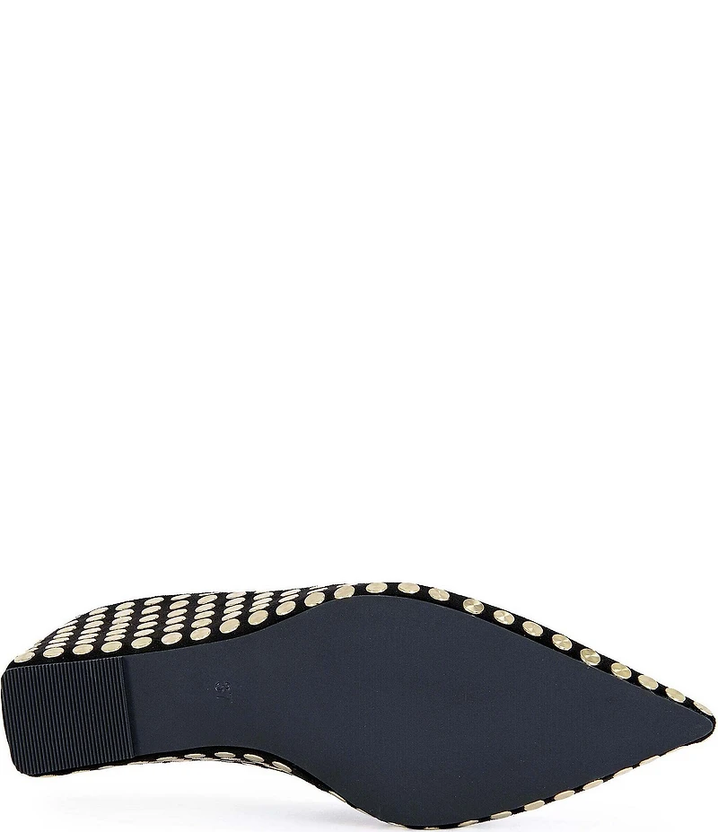 Azalea Wang Neiza Studded Pointed Toe Wedge Mules