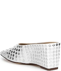Azalea Wang Neiza Studded Pointed Toe Wedge Mules