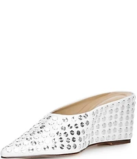 Azalea Wang Neiza Studded Pointed Toe Wedge Mules