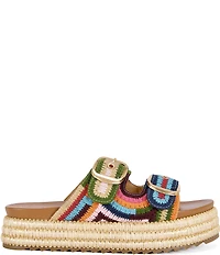 Azalea Wang Nikkei Woven Espadrille Platform Slide Sandals