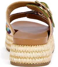 Azalea Wang Nikkei Woven Espadrille Platform Slide Sandals