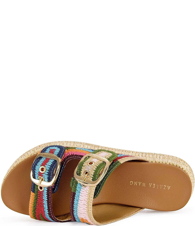 Azalea Wang Nikkei Woven Espadrille Platform Slide Sandals