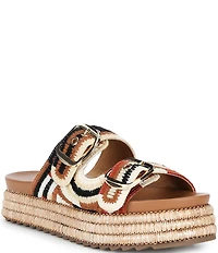 Azalea Wang Nikkei Woven Espadrille Platform Slide Sandals