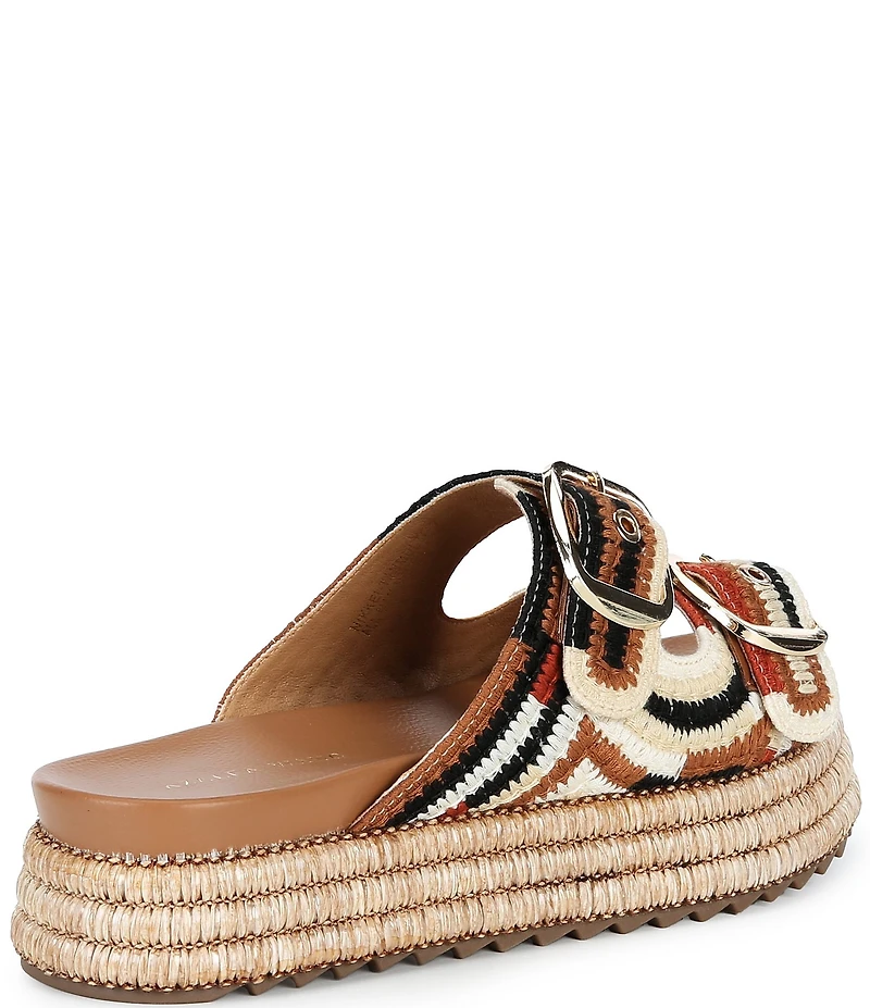 Azalea Wang Nikkei Woven Espadrille Platform Slide Sandals