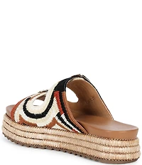 Azalea Wang Nikkei Woven Espadrille Platform Slide Sandals