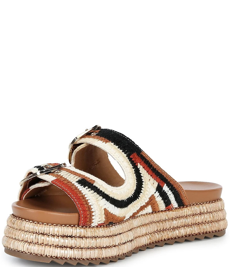 Azalea Wang Nikkei Woven Espadrille Platform Slide Sandals
