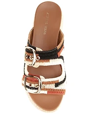 Azalea Wang Nikkei Woven Espadrille Platform Slide Sandals