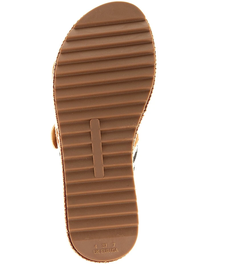 Azalea Wang Nikkei Woven Espadrille Platform Slide Sandals