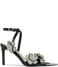 Azalea Wang Njema Rhinestone Floral Ornament Dress Sandals