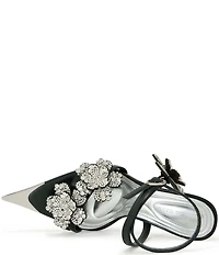 Azalea Wang Njema Rhinestone Floral Ornament Dress Sandals