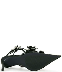 Azalea Wang Njema Rhinestone Floral Ornament Dress Sandals