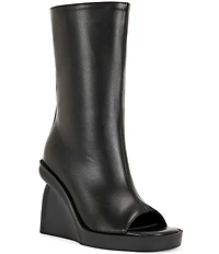 Azalea Wang Nolia Open Toe Offset Wedge Mid Shooties