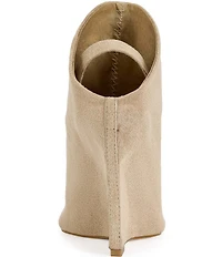 Azalea Wang Novis Faux Suede Peep Toe Slingback Wedge Shooties