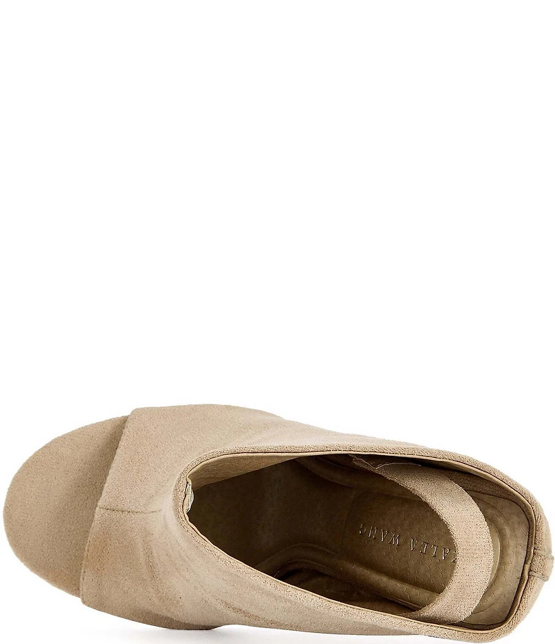 Azalea Wang Novis Faux Suede Peep Toe Slingback Wedge Shooties