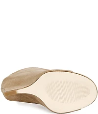 Azalea Wang Novis Faux Suede Peep Toe Slingback Wedge Shooties