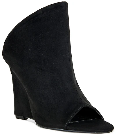 Azalea Wang Novis Peep Toe Slingback Wedge Booties