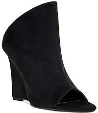 Azalea Wang Novis Peep Toe Slingback Wedge Booties