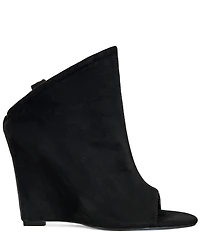 Azalea Wang Novis Peep Toe Slingback Wedge Booties