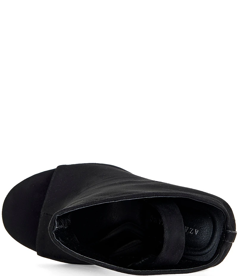 Azalea Wang Novis Peep Toe Slingback Wedge Booties