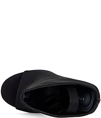 Azalea Wang Novis Peep Toe Slingback Wedge Booties