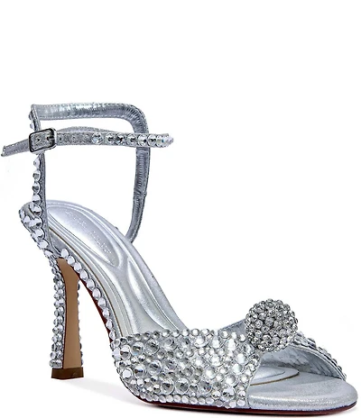 Azalea Wang Odilie Rhinestone Embellished Dress Sandals