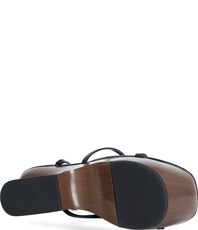 Azalea Wang Onni Ankle Tie Sculpted High Platform Wedge Sandals